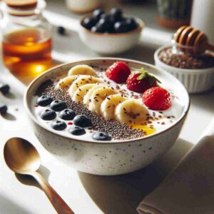 Greek Yogurt Bowl with Seeds and Fruits image